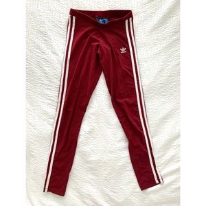 Adidas Adicolor 3-stripes tights, maroon, Size XS